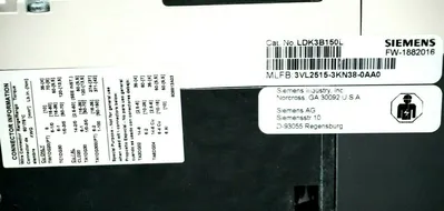 NEW SIEMENS LDK3B150L CIRCUIT BREAKER TYPE LDGB 150A 3-POLE 480V 50/60 HZ