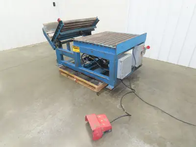 Hutco 36"x 60" Gravity Roller Conveyor Tipper Load Unloader 45° Tilt 2.5"Rollers