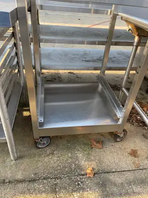Used AccuTemp Used 26" AccuTemp SNH21 Stainless Steel Support Stand for Double Ovens - SS224 Food, Restaurant, & Bakery Parts & Accessories Illinois US | Falcon Restaurant Supply #1375988
