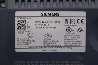 Siemens 6AV2 124-0GC01-0AX0 Comfort Operator Interface Panel NEVER USED #H988 4025515079026