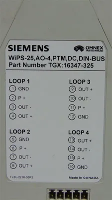 Siemens TGX:16347-325 WiPS-25 Isolated Output Module Used