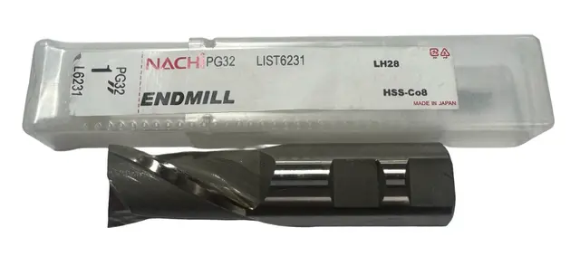 Nachi 1" Cobalt End Mill 2 Flute PG32