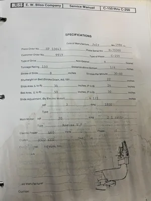 1985 BLISS C-150 OBI / Gap Frame Press | Universal Press & Machinery (UPM) (16)
