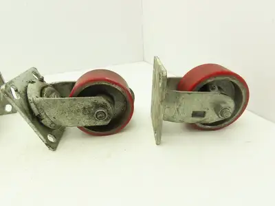 Service Caster 4" Caster Wheel Poly/Cast (2) Swivel Locking (2) Rigid Lot of 4