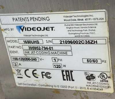 Used VIDEOJET 395952 Light Source Equipment Indiana US | J&J Industrial Supply #1389268