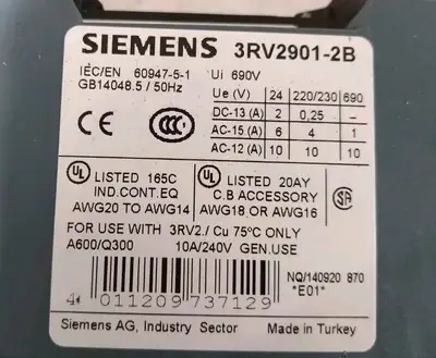 Siemens 3RV2021-4BA20 SIRIUS Manual Motor Starter Loc4D8