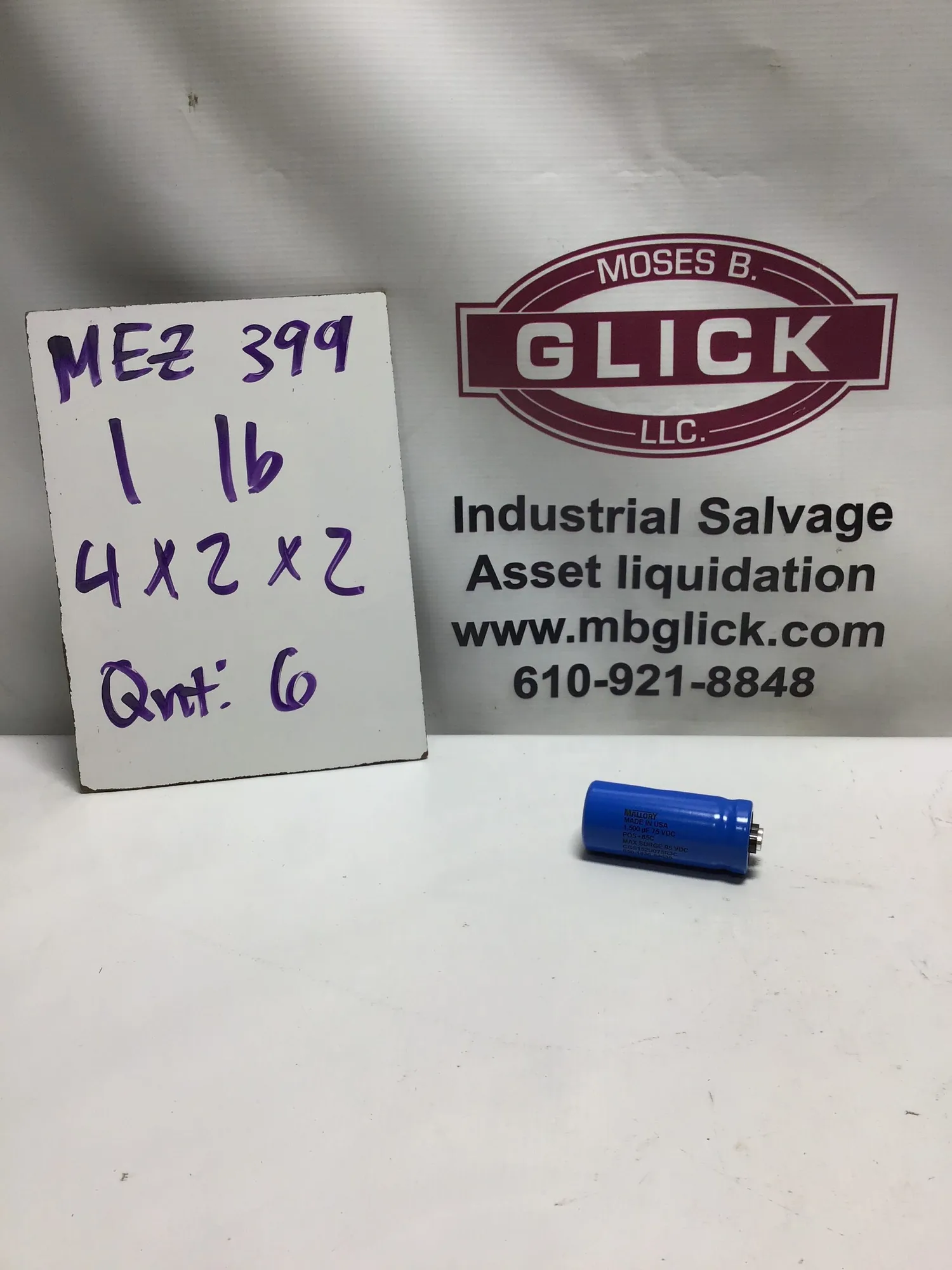Mallory 1,500 µF 75 VDC CAPACITOR POS+85C