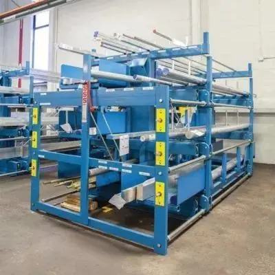 20' X 4 TIER STEEL STORAGE SYSTEM MODEL 4T-3G-30X12R-20' RETRACTABLE ARM STORAGE RACK: YOBRO #24444