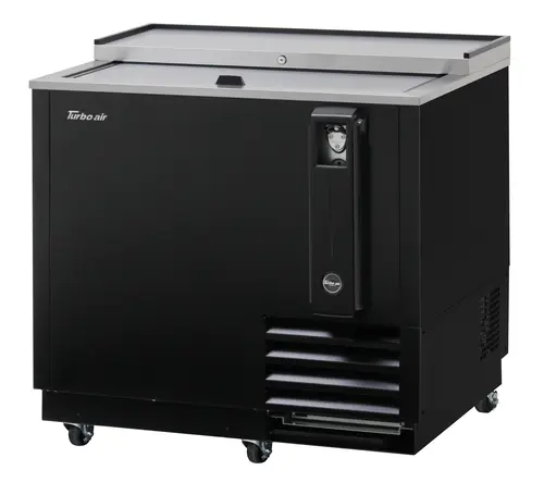Turbo Air TBC-36SB-N6 36 3/4" Forced Air Bottle Cooler - Holds (288) 12 oz Bottles, Black, 115v