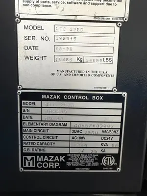 Used 2008 MAZAK VTC-250D/50 Vertical Machining Centers Illinois US | Aucto #1307356