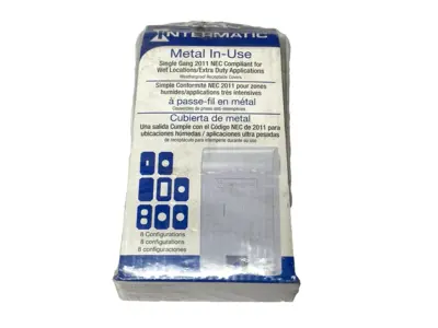 USED INTERMATIC GRAY EXTRA-DUTY WEATHERPROOF RECEPTACLE COVER 3-1/8" DEPTH