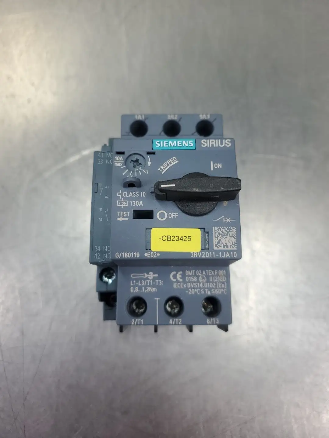 USED Siemens Sirius 3RV2011-1JA10 Motor Circuit Breaker w/3RV2901-1A Relay