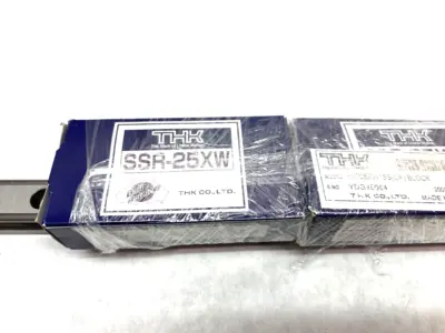 USED THK LINEAR GUIDE RAIL AND BLOCK ASSEMBLY, 440MM RAIL LENGTH, 2-BLOCKS