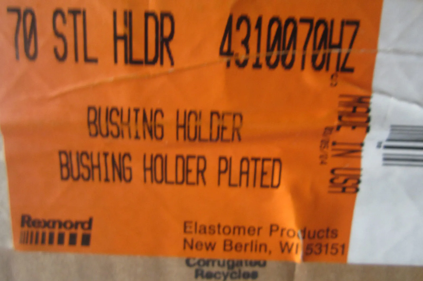 NEW REXNORD 4310070HZ BUSHING HOLDER 70 STL HLDR