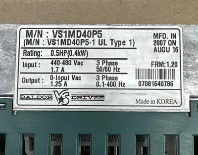 NEW Baldor VS1MD40P5