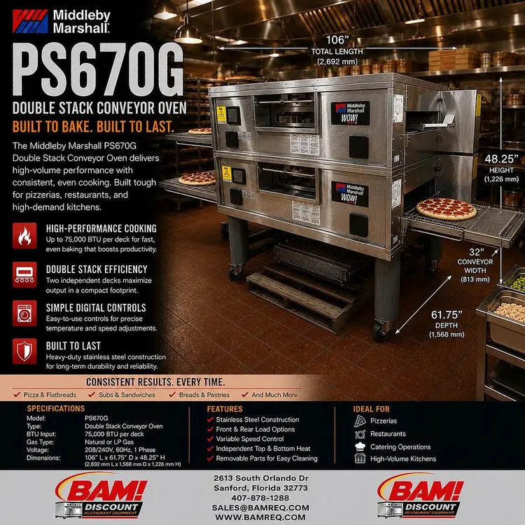 Used MIDDLEBY MARSHALL PS670G Conveyor Ovens Florida US | BAM Discount Restaurant Equipment #1283063