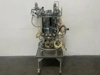 USED BIOLAFITTE 63 LITER STAINLESS STEEL JACKETED BIOREACTOR MAX WORK PRESSURE 2 BAR