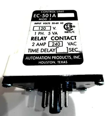 NEW AUTOMATION PRODUCTS EC-501A TIME DELAY RELAY MOD 2 EC501A