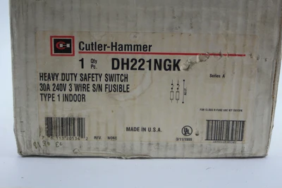 New | in-Stock Cutler-Hammer DH221NGK Switchgears California US | Davliegogo LLC #1707892