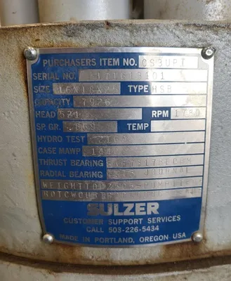 USED SULZER BINGHAM 16X18X25 HSB