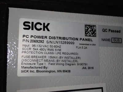 Used 2015 SICK 2069292 Electrical Panels Ohio US | HGR 24 #1406383