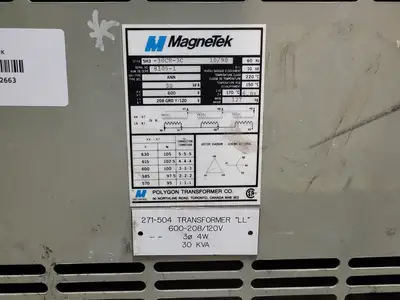 Used MAGNETEK 5H3-30CR-3C Transformers British Columbia CA | Lenmark #265676