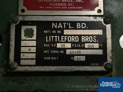 USED Littleford 4.6 Cu Ft Littleford  Mixer, Model FM 130D, S/S, JKT