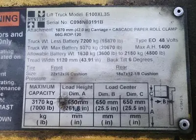 USED 2004 HYSTER E100XL3S