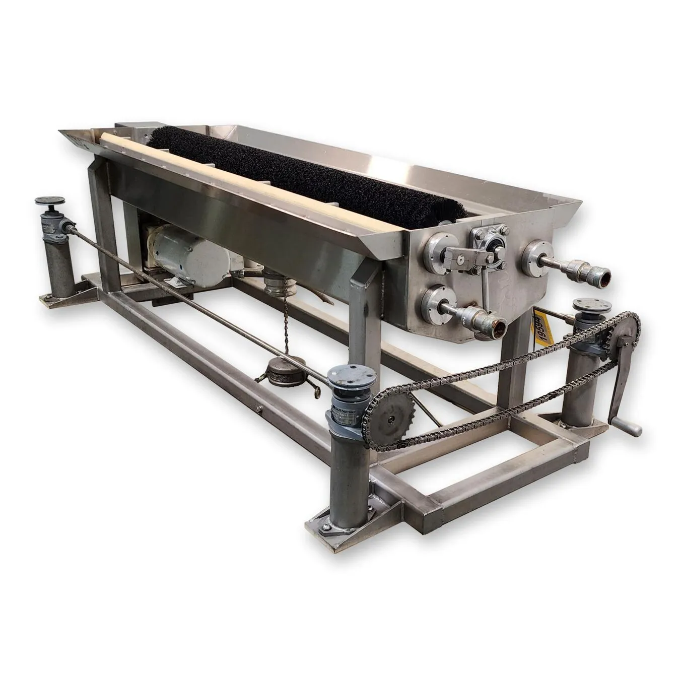 Used 1/2HP Motorized Sanitary Conveyor Belt Washing System - 54"W