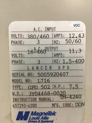 USED MAGNETEK GPD502-L716
