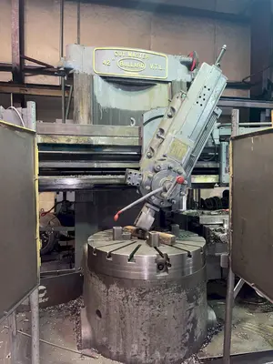 42” BULLARD CUTMASTER 4-JAW VERTICAL TURRET LATHE. STOCK # 0737021