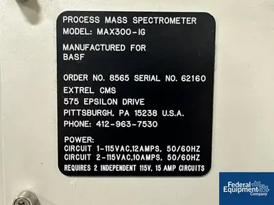 USED Extrel Extrel Process Mass Spectrometer, Model MAX-300