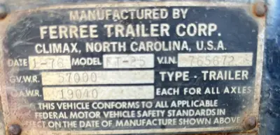 Used 1976 FERREE FT-25 Forestry Trailers North Carolina US | Proxy Equipment #1385336
