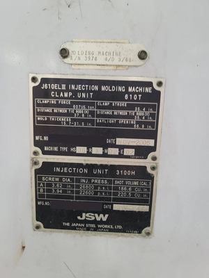2005 JSW J610ELIII-3100H ELECTRIC Injection Molding Horizontal/Vertical | Machinery Network (10)