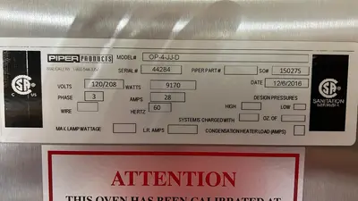 Used Piper Used Piper Products OP-4-JJ-D Electric Convection Oven and Proofer Combo 120-208V 3PH - JJ Electric Ovens Illinois US | Falcon Restaurant Supply #1373584