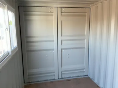 New 12’ Job Site Storage Container, 12’x87-1/2”x98-1/2” tall overall, Swing Doors on One End with 7’...