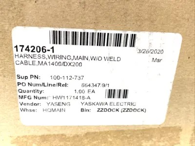 174206-1, HW1171418-A | Yaskawa 174206-1 Wiring Harness, Main, W/O Weld Cable, MA1440/DX20, HW1171418-A - New Other