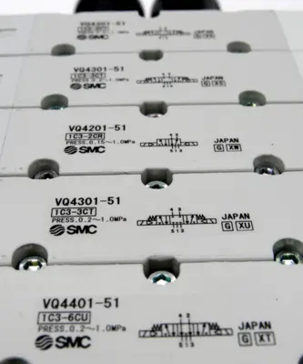 NEW SMC VV5Q41-05-DAM01160 VALVE WITH (3) VQ4301-51 (1) VQ4201-51 (1)VQ4401-51