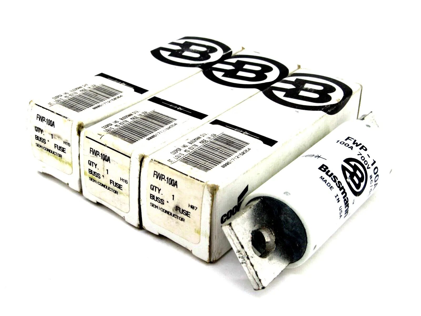 NEW LOT OF 3 BUSSMANN FWP-100A SEMICONDUCTOR FUSE FWP100A