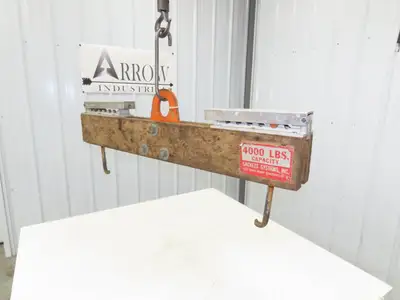 Sackett 4000Lb Forklift Battery Lifter Beam 24-42" Adj Width Hooks