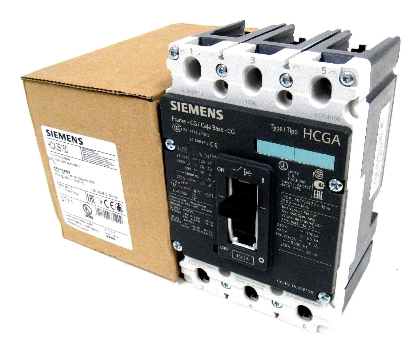 NEW SIEMENS HCX3B150 CIRCUIT BREAKER 150A 3 POLE 3VL1115-2KM30-0AA0