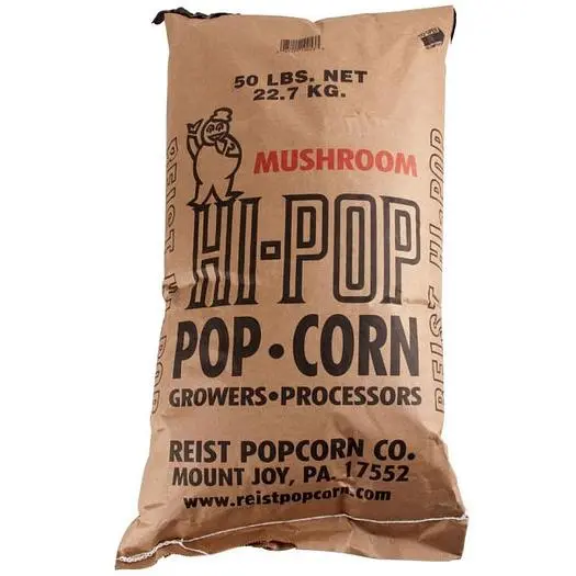 Reist Popcorn 50 lb. Bulk Bag of White Hi Pop Large Butterfly Popcorn Kernels