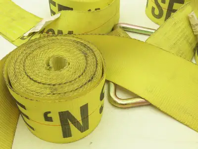 4"x 26' Winch Strap V-Ring D-Ring Flatbed Tie-Down 5000 Lbs  Lot of 4