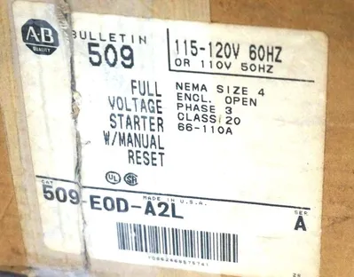 NEW ALLEN BRADLEY 509-EOD-A2L SER. A STARTER 509E0DA2L