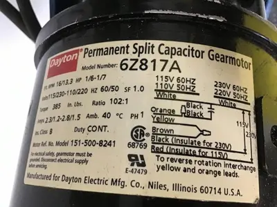 USED DAYTON 6Z817A