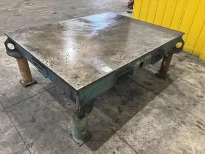 83" X 64" X 32" HEAVY DUTY STEEL LAYOUT TABLE W/ FORKLIFT SLOTS: STOCK #23560
