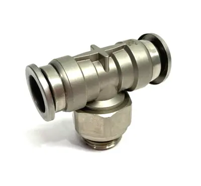 USED SMC METAL BRANCH TEE SWIVEL FITTING 16MM OD TUBE