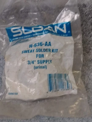 NEW Sloan sweat solder kit for 3/4" supply (urinal) #H-636-AA