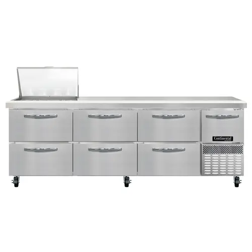 Continental RA93N12M-D 93" Sandwich/salad Prep Table W/ Refrigerated Base, 115v