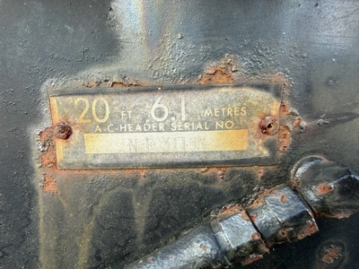 (1) Allis-Chalmers, 20' grain head with steel tines, for parts or repair only, S/N NE-03115N.